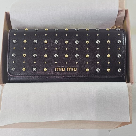 Authentic Miu Miu Stads Longs Wallet - Picture 3 of 9